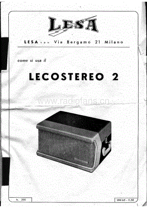 Lesa Lecostereo 2 amplifier manual 电路原理图.pdf