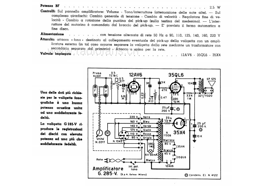 Geloso G285V fonovaligia 电路原理图.pdf_第1页