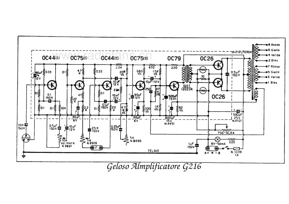 Geloso G216 Amplifier 电路原理图.pdf_第1页