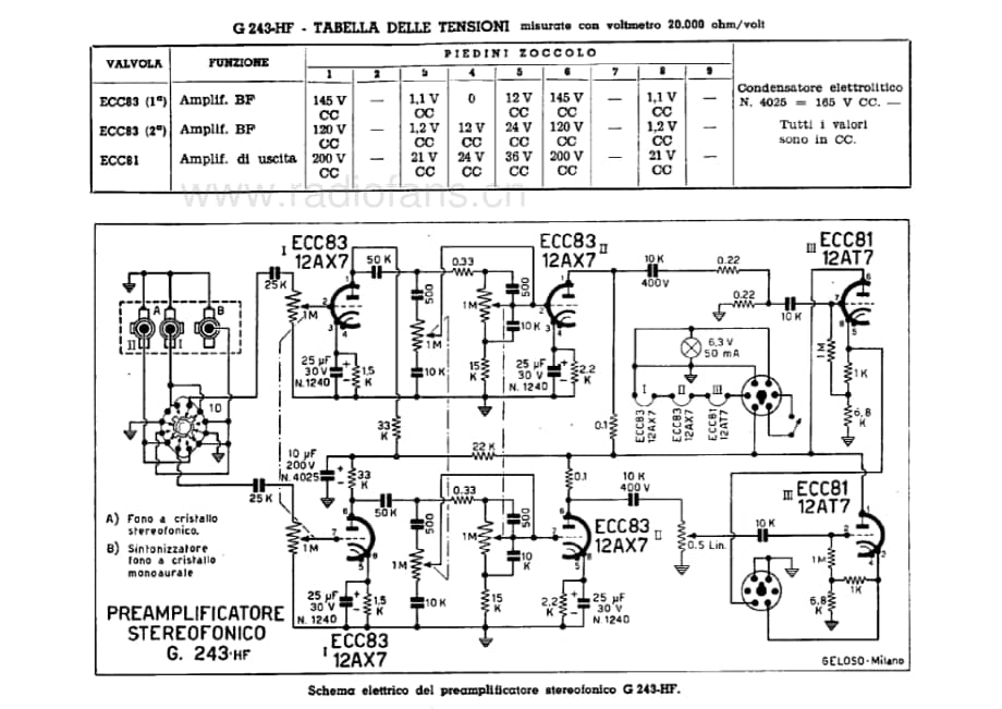 Geloso G243HF Preamplifier 电路原理图.pdf_第1页