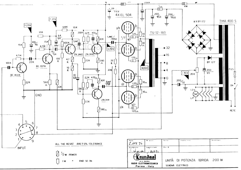 Krundaal-Davoli - Ibrido 200W 电路原理图.pdf_第1页