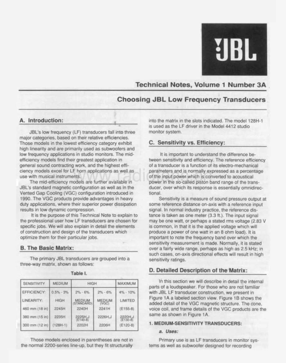 JBL Technical Note - Vol.1, No.3A 电路原理图.pdf_第1页