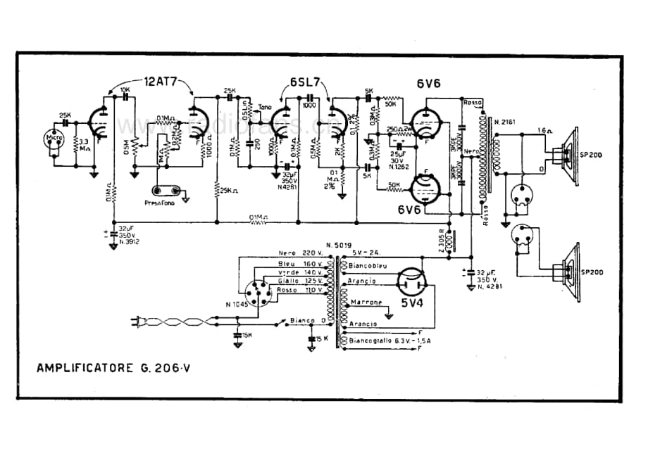 Geloso G206V Amplifier 电路原理图.pdf_第1页