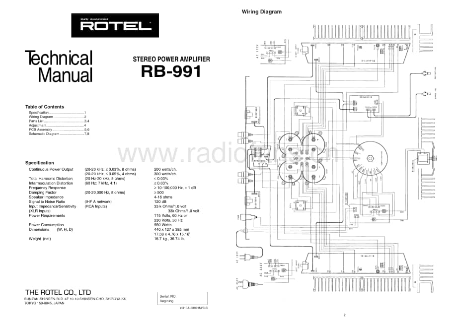 Rotel RB-991 amplifier 电路原理图.pdf_第1页