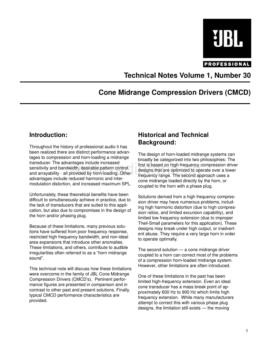 JBL Technical Note - Vol.1, No.30 电路原理图.pdf_第1页