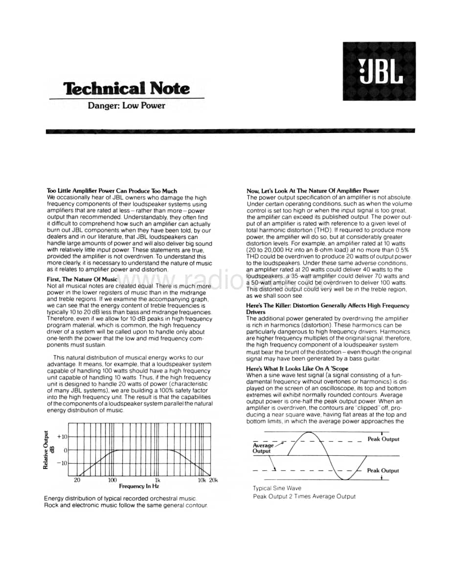 JBL Technical Note - Danger, Low Power 电路原理图.pdf_第1页