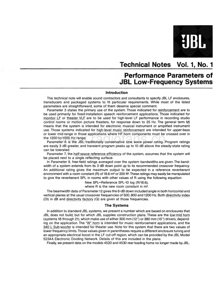 JBL Technical Note - Vol.1, No.1 电路原理图.pdf_第1页