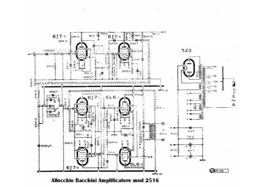 Allocchio Bacchini Amplificatore 2516 电路原理图.pdf_第1页