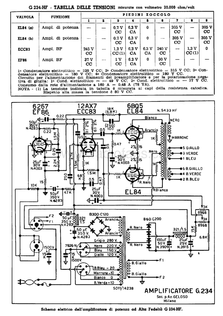 Geloso G234 Amplifier 电路原理图.pdf_第1页