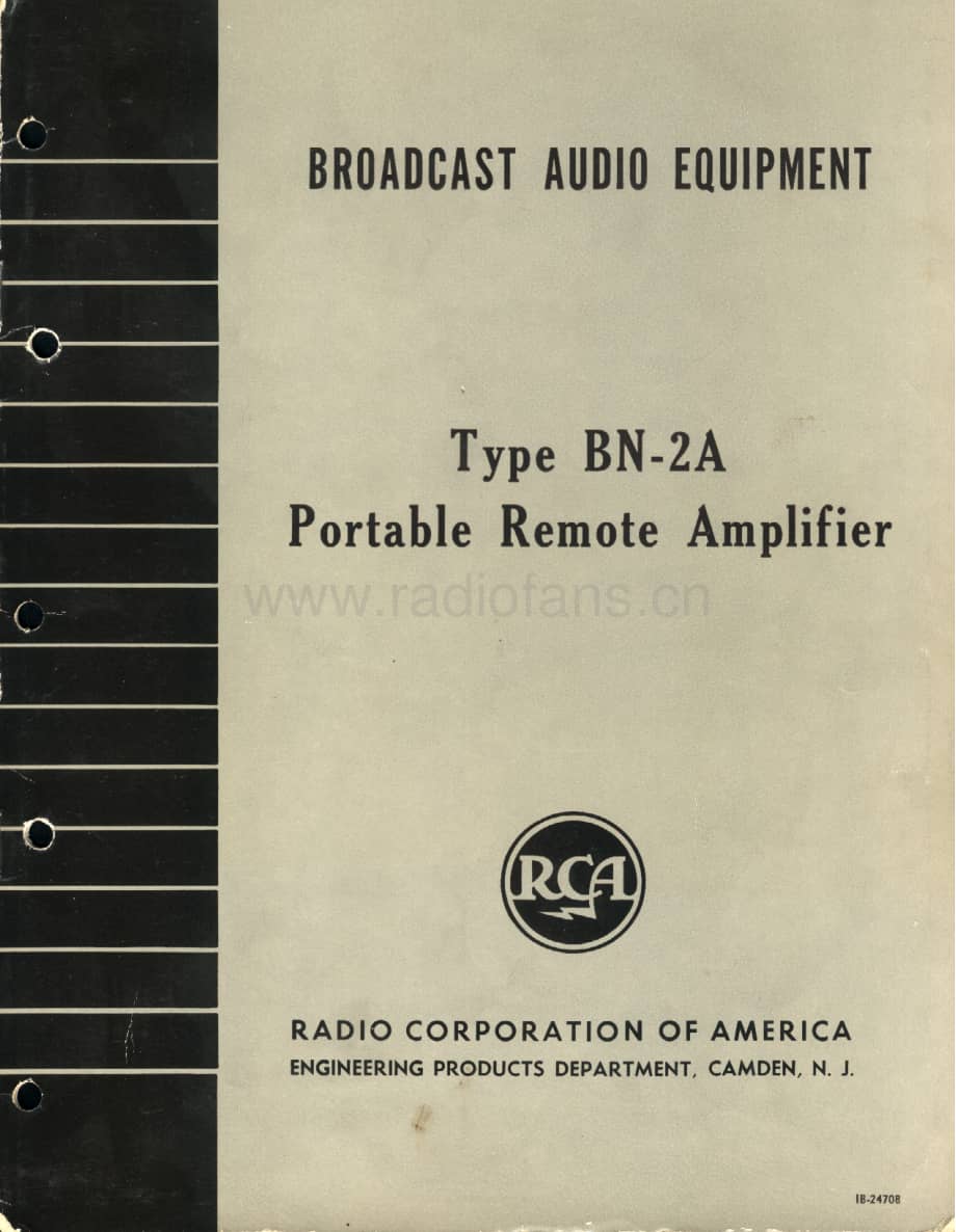 RCA - Type BN 2A Portable Remote Amplifier-74630418 电路原理图.pdf_第1页