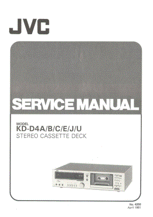 JVC KD-D4x Cassette deck service manual 电路原理图.pdf