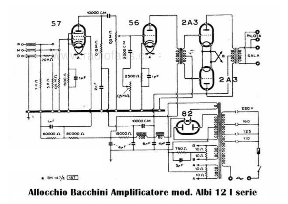 Allocchio Bacchini Amplificatore Albi 12 I serie 电路原理图.pdf_第1页