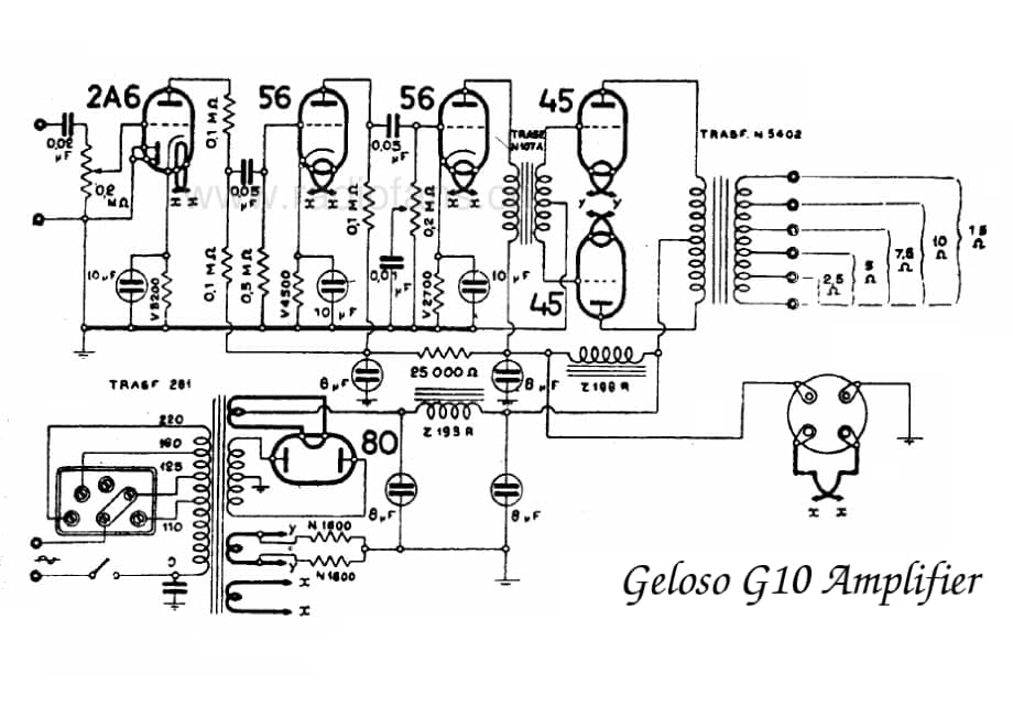 Geloso G10 Amplifier 电路原理图.pdf_第1页