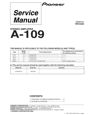 Pioneer A-109 service manual 电路原理图.pdf