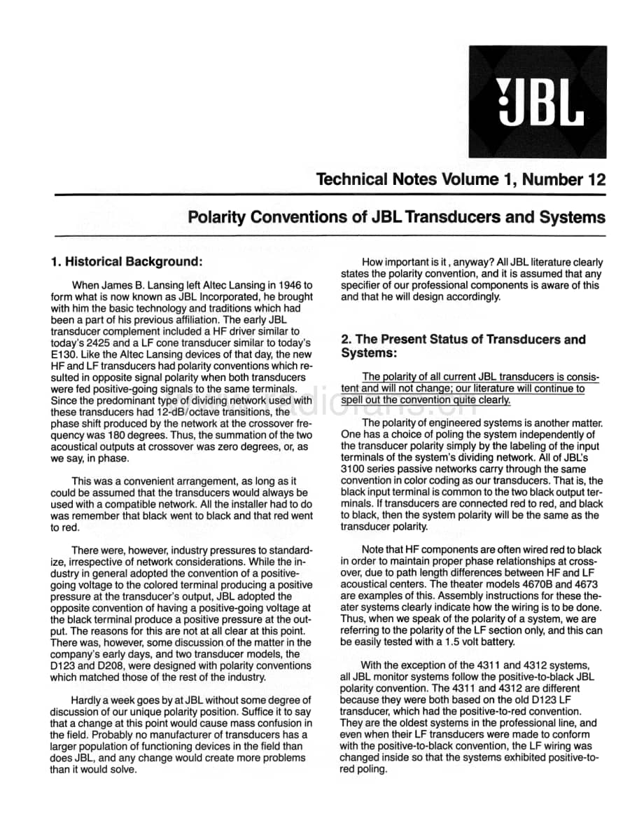 JBL Technical Note - Vol.1, No.12 电路原理图.pdf_第1页