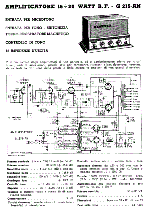Geloso G215AN Amplifier specs 电路原理图.pdf