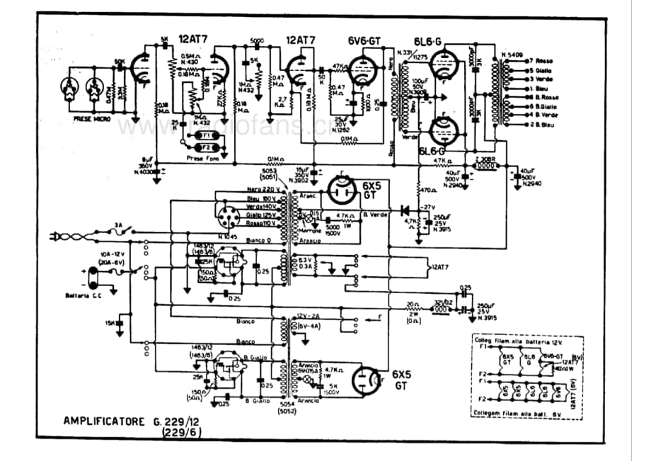 Geloso G229-6 G229-12 Amplifier 电路原理图.pdf_第1页
