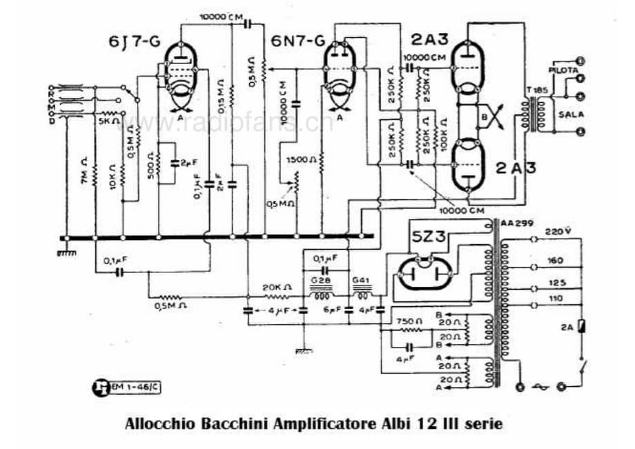 Allocchio Bacchini Amplificatore Albi 12 III serie 电路原理图.pdf_第1页