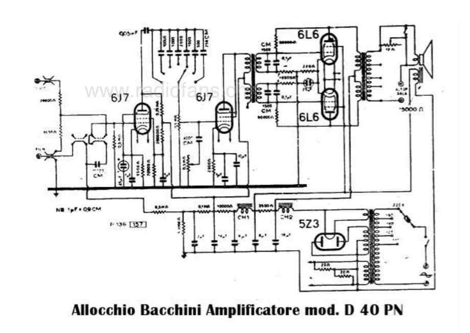 Allocchio Bacchini Amplificatore D40PN 电路原理图.pdf_第1页