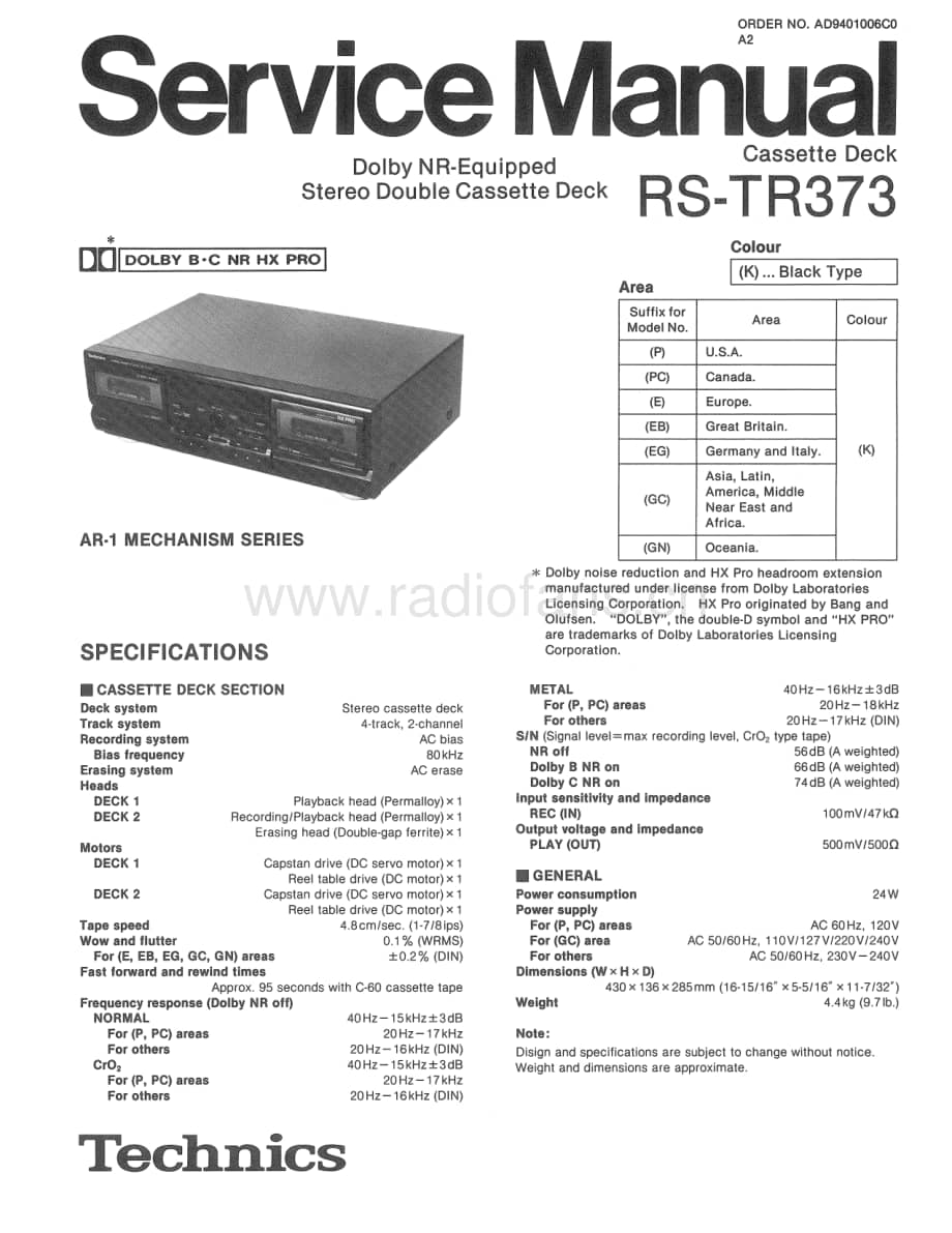 Technics RS-TR373 电路原理图.pdf_第1页