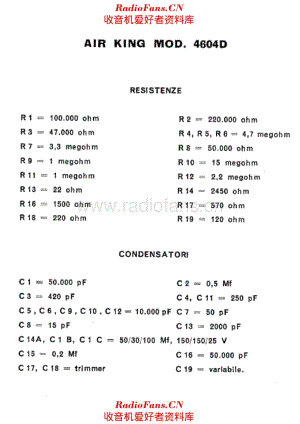 Air King 4604D components 电路原理图.pdf
