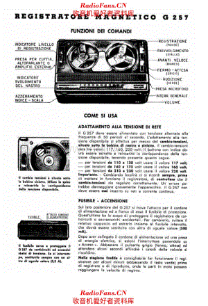 Geloso G257 Tape Recorder manual 电路原理图.pdf