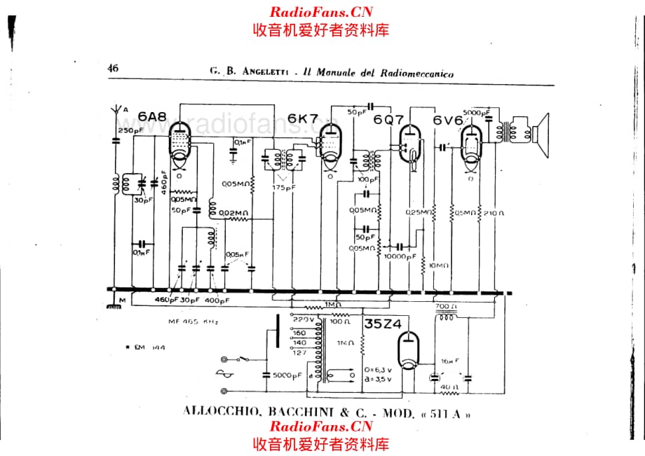 Allocchio Bacchini 511A 电路原理图.pdf_第1页