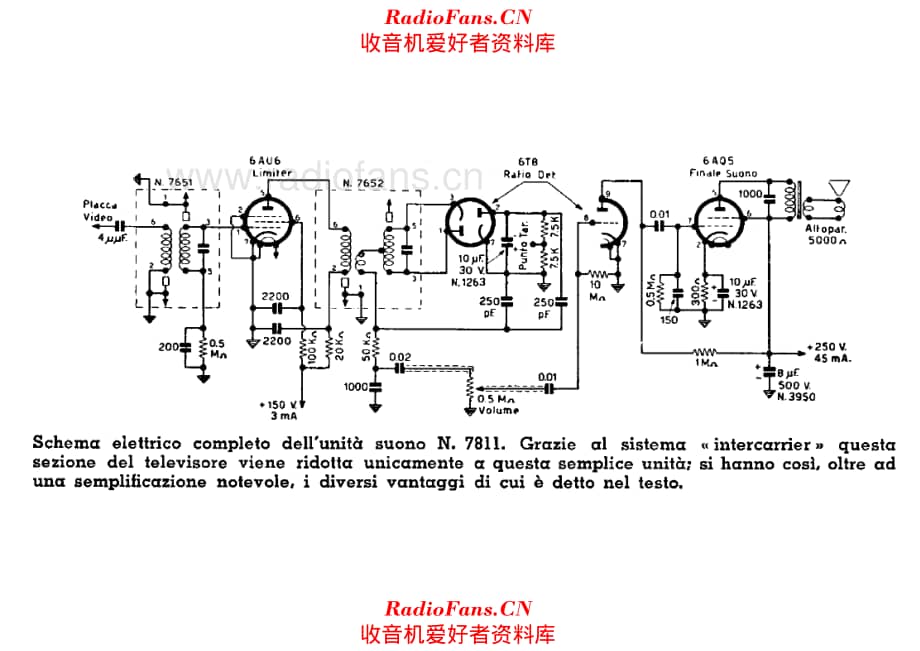 Geloso 7811 TV Sound Unit 电路原理图.pdf_第1页