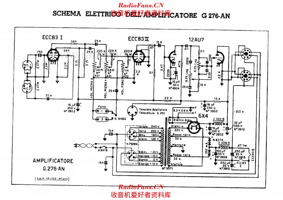 Geloso G276-AN Amplifier 电路原理图.pdf_第1页