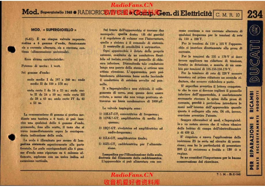 CGE Supergioiello 1948 电路原理图.pdf_第1页