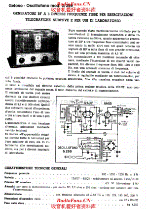 Geloso G299 Oscillophone specs 电路原理图.pdf