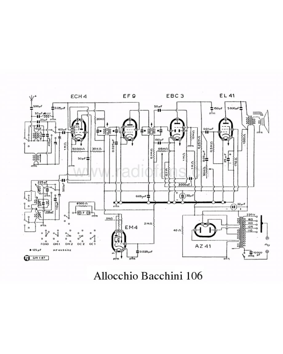 Allocchio Bacchini 106 电路原理图.pdf_第1页