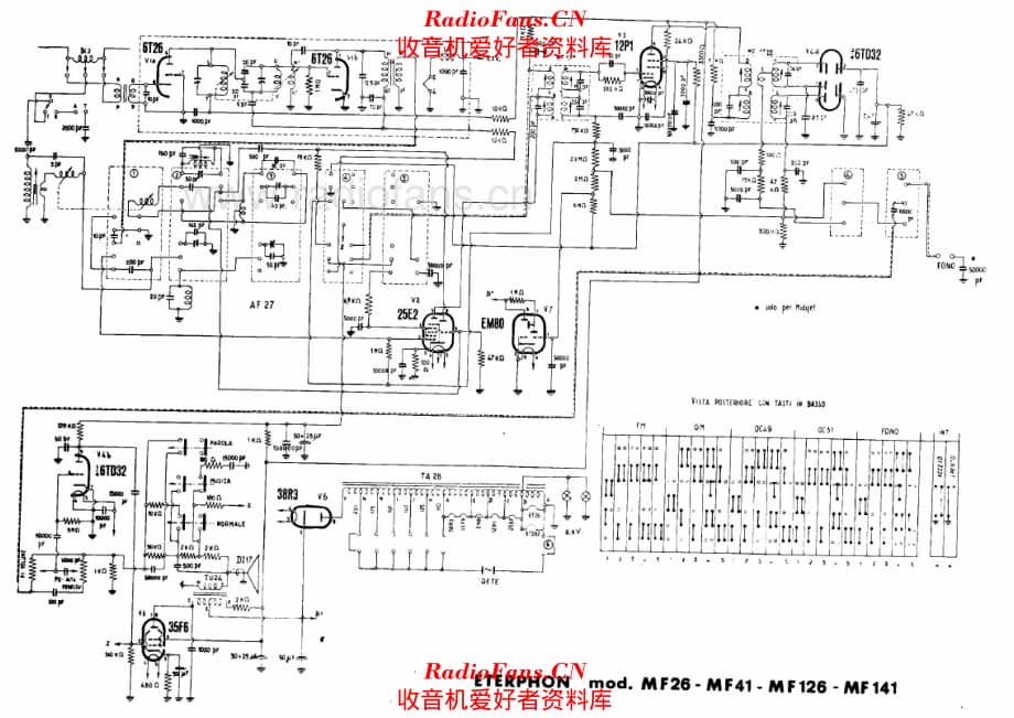 Eterphon MF26 - MF41 - MF126 - MF141 电路原理图.pdf_第1页