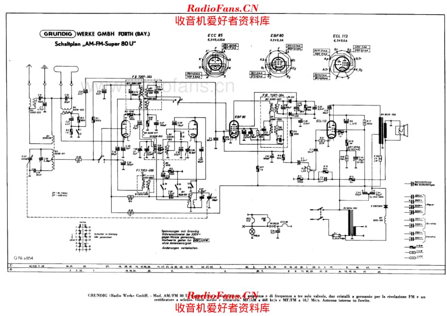Grundig AM-FM Super 80U 电路原理图.pdf_第1页