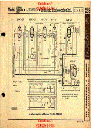 Industria Radiotecnica Italiana RRA663_RRA1263 电路原理图.pdf
