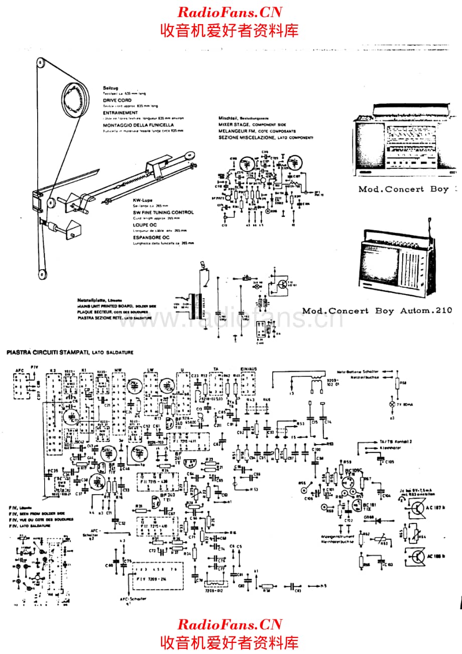 Grundig Concert Boy 210 tuning cord and PCB layout 电路原理图.pdf_第1页
