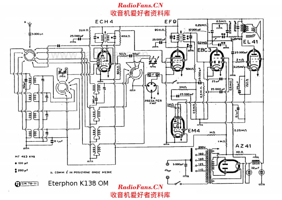 Ital Radio Eterphon K138 OM 电路原理图.pdf_第1页