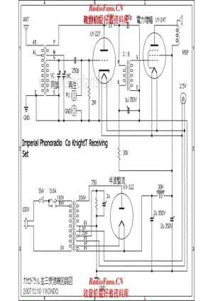 Imperial Phonoradio Co Knight T Receiving Set 电路原理图.pdf