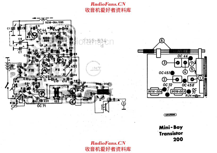 Grundig Mini Boy Transistor 200 PCB layout 电路原理图.pdf_第1页