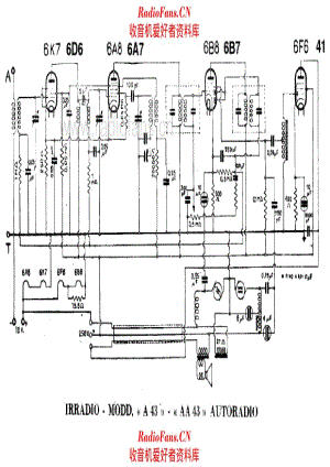 Irradio A43 AA43 Autoradio 电路原理图.pdf