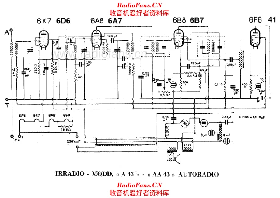 Irradio A43 AA43 Autoradio 电路原理图.pdf_第1页