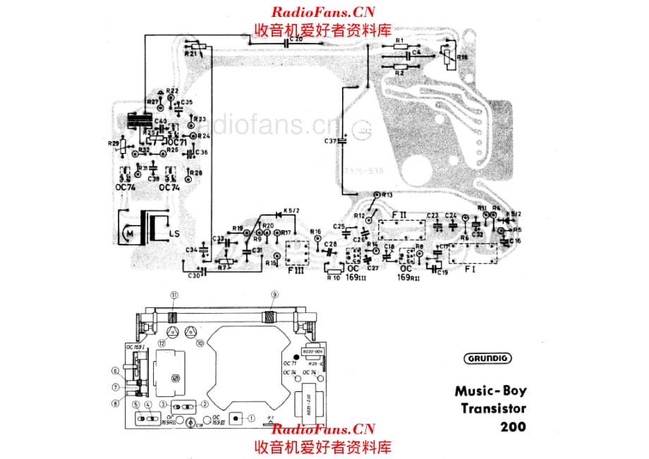 Grundig Music Boy Transistor 200 PCB layout 电路原理图.pdf_第1页
