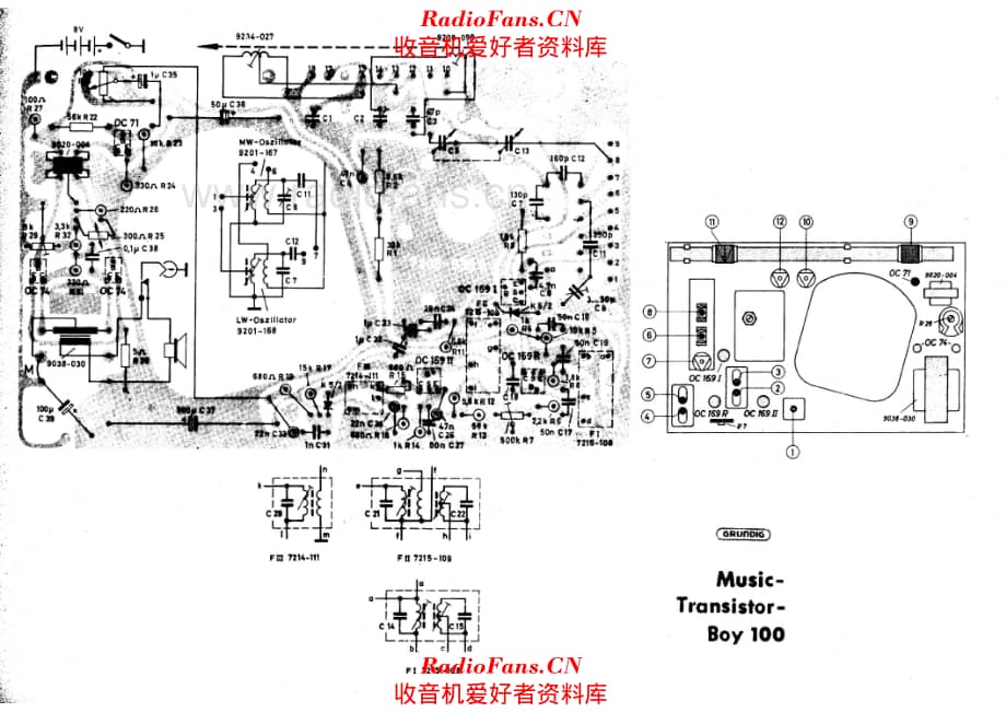 Grundig Music Transistor Boy 100 PCB layout 电路原理图.pdf_第1页