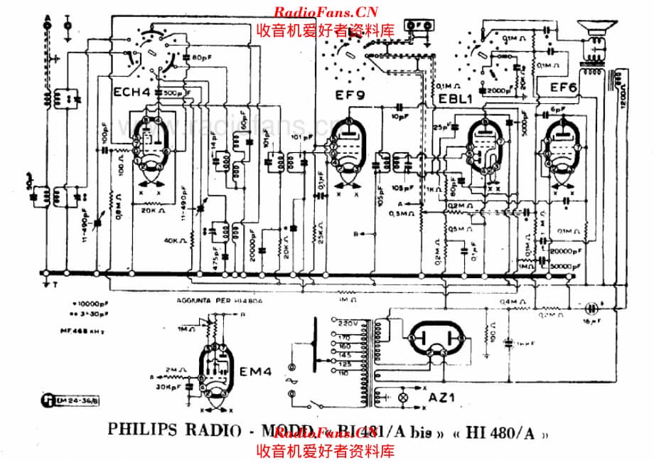 Philips BI481A bis HI480A 电路原理图.pdf_第1页