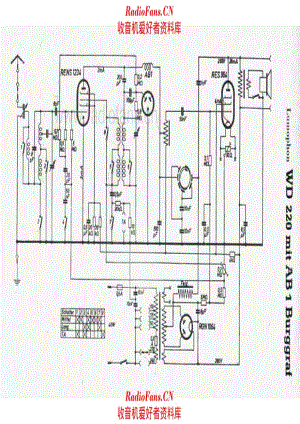 Lumophon WD220 mit AB1 Burggraf 电路原理图.pdf