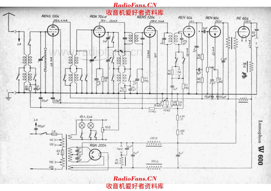 Lumophon W600 电路原理图.pdf_第1页
