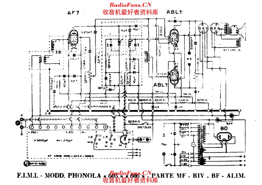 Phonola 605 606 IF detector LF power units 电路原理图.pdf_第1页