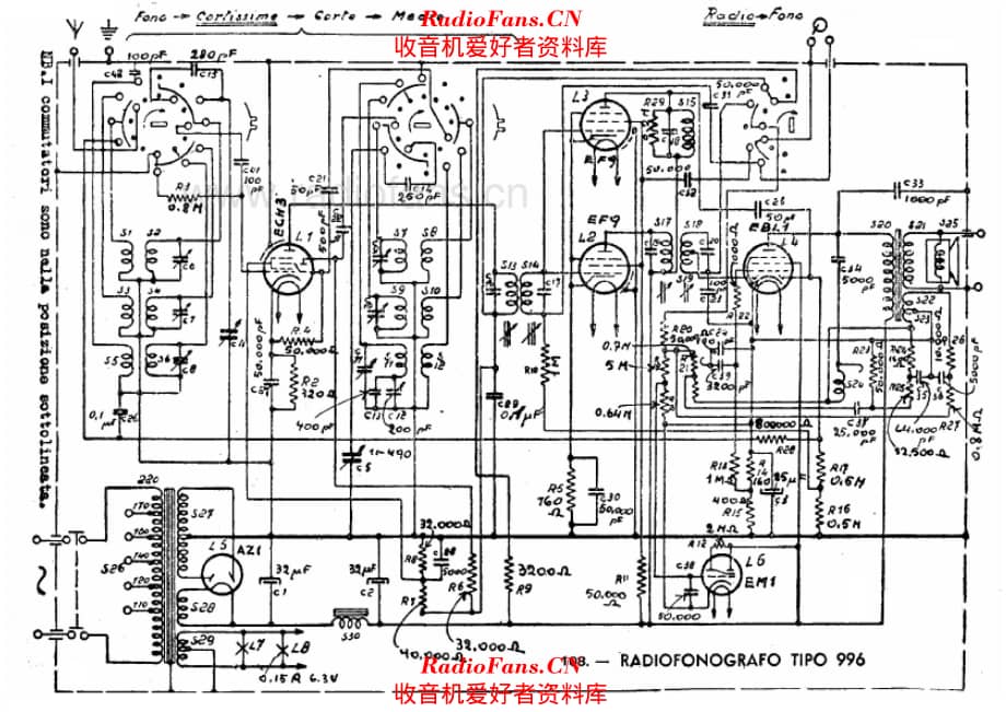 Philips 996 radiofonografo 电路原理图.pdf_第1页