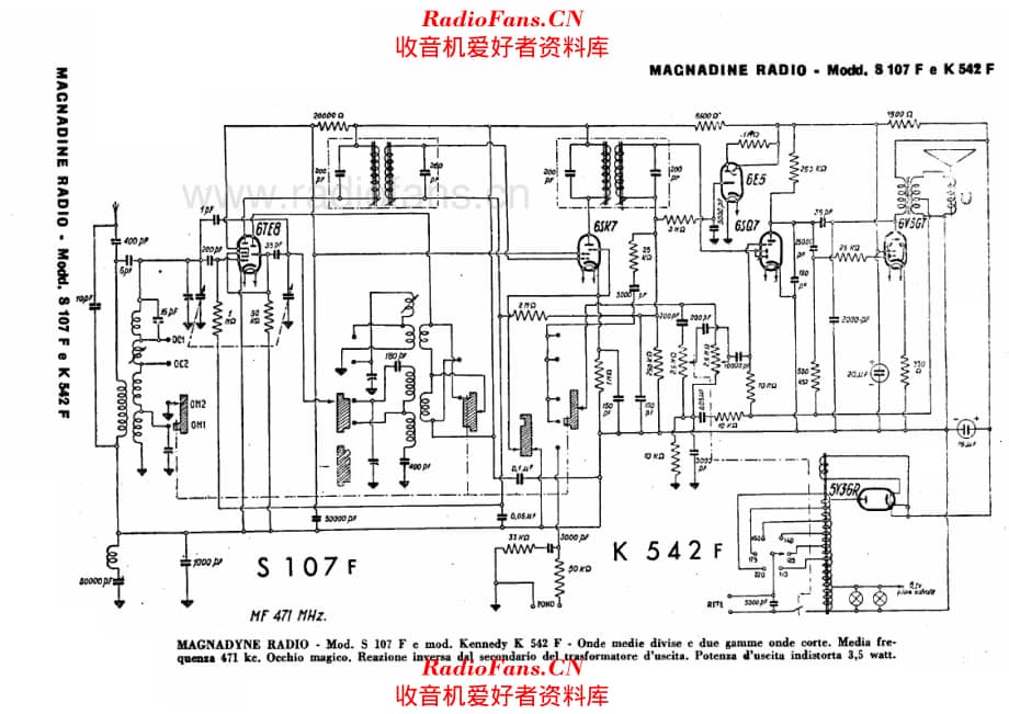 Magnadyne S107F Kennedy K542F 电路原理图.pdf_第1页