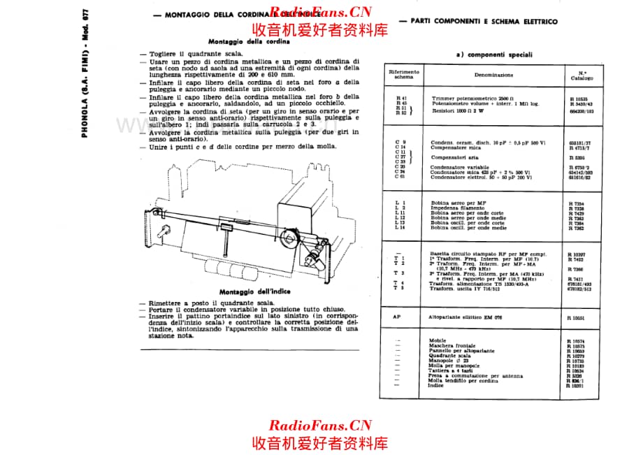Phonola 677 components and tuning cord 电路原理图.pdf_第1页